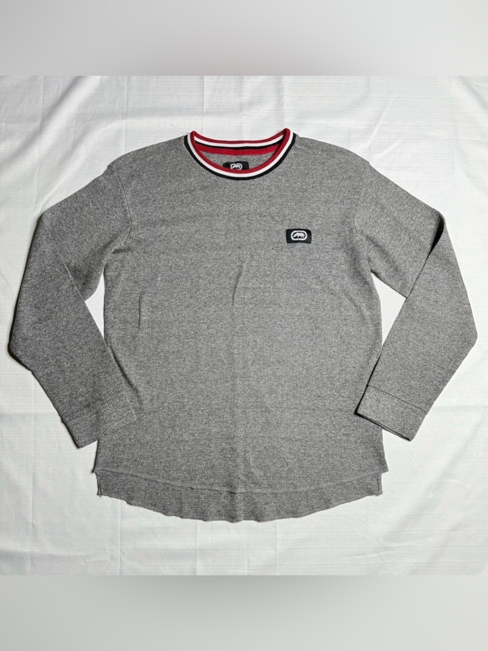 Ecko Unltd Men’s Ribbed Up Thermal Long Sleeve Shirt Crewneck Top Sz:Med